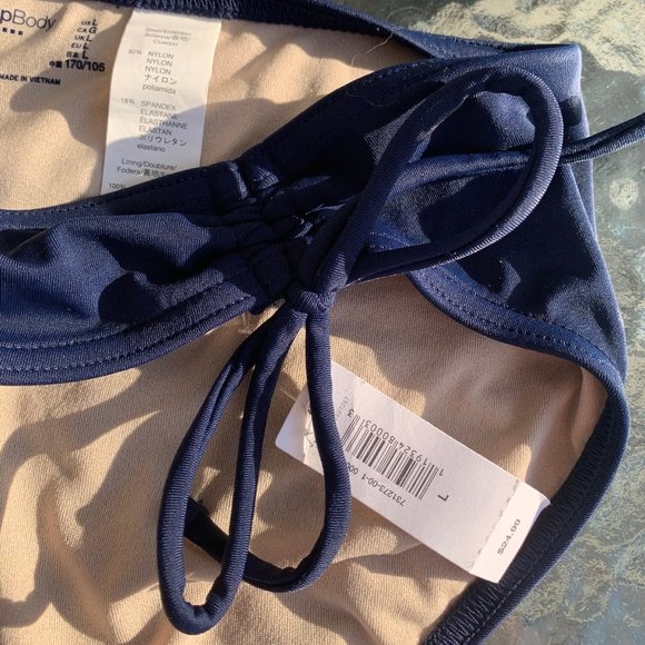 Low Rise Navy Bikini with Ties, Medium Coverage - Picture 7 of 9